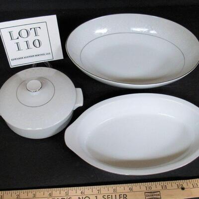 Lovelace Crown Victoria Fine China, Oval Bowl, Baker, Covered Dish