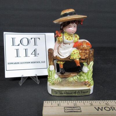 Cute Girl on Fence Figurine