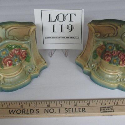 Vintage Plaster Floral Theme Bookends