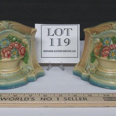 Vintage Plaster Floral Theme Bookends
