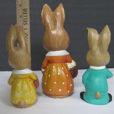 Three Vintage Japan Paper Mache Type Rabbits