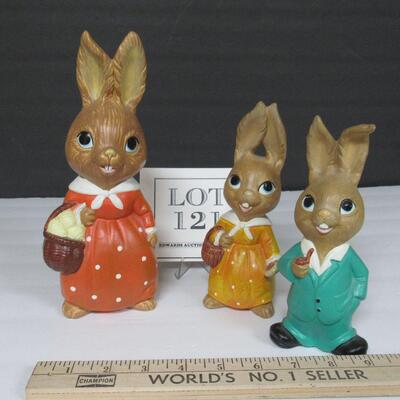 Three Vintage Japan Paper Mache Type Rabbits