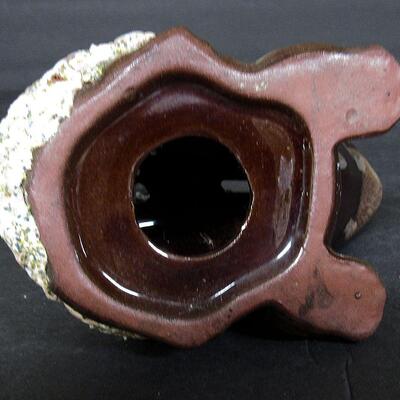 Small Pottery Frog With Shells Bank