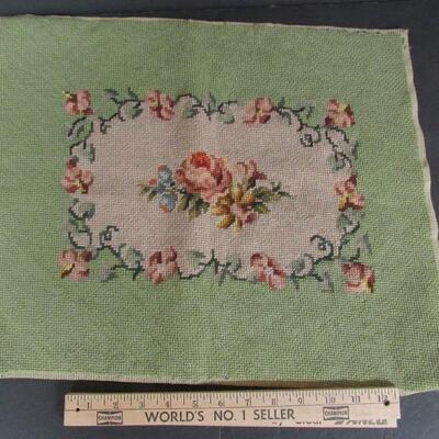 Vintage Hand Made Needlepoint Panel