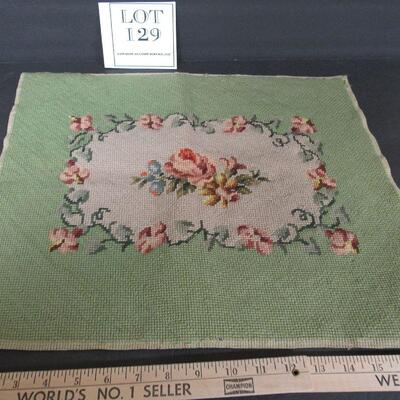 Vintage Hand Made Needlepoint Panel