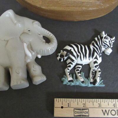 Lot of Burwood Hard Plastic Animals, 1995, and Horse, 1988