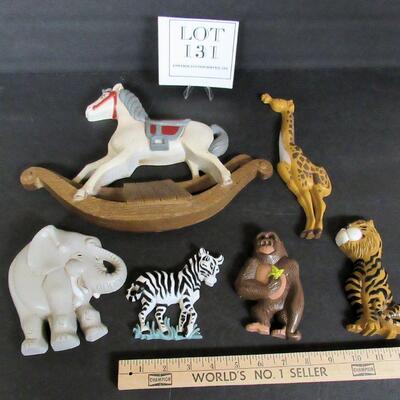 Lot of Burwood Hard Plastic Animals, 1995, and Horse, 1988