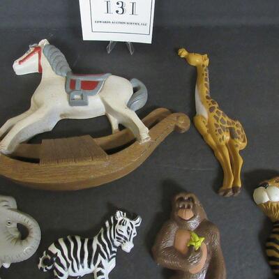 Lot of Burwood Hard Plastic Animals, 1995, and Horse, 1988