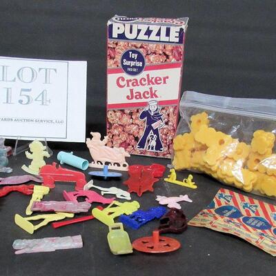 Large Lot of Vintage Cracker Jack Toys and Cracker Jack Puzzle