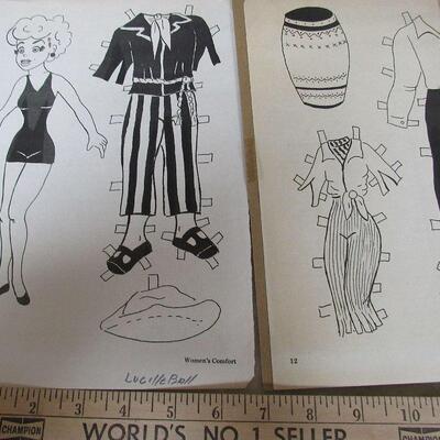 Older 1980s Magazine Paper Dolls, Marilyn Monroe, Luzy/Desi, Dorothy