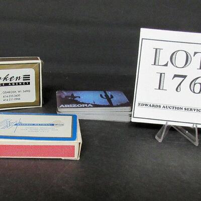 3 Decks of Cards, Murken of Oshkosh Advertizing, Oshkosh National Bank Adv. and Arizona