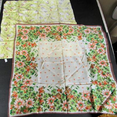2 Older Ladies Scarves, One Cotton, One Sheer