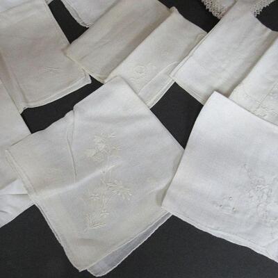 Lot of Vintage All White Ladies Hankies