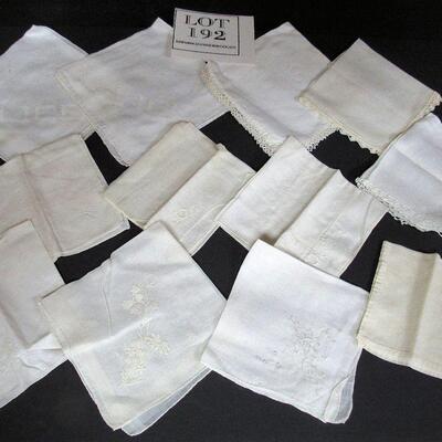 Lot of Vintage All White Ladies Hankies