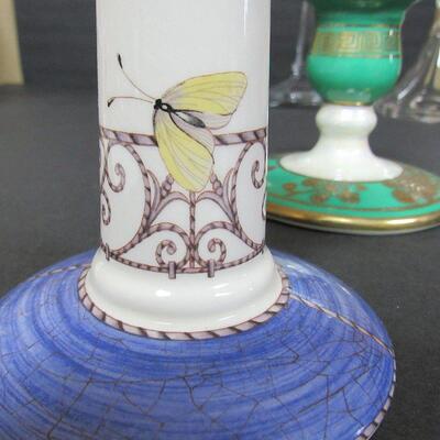 Nice Lot of Vintage Candle Holders, Limoges, Noritake, Wedgwood Sarah's Garden, Clear Glass