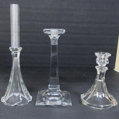 Nice Lot of Vintage Candle Holders, Limoges, Noritake, Wedgwood Sarah's Garden, Clear Glass