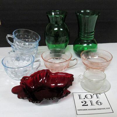 Lot of Depression Glass Items