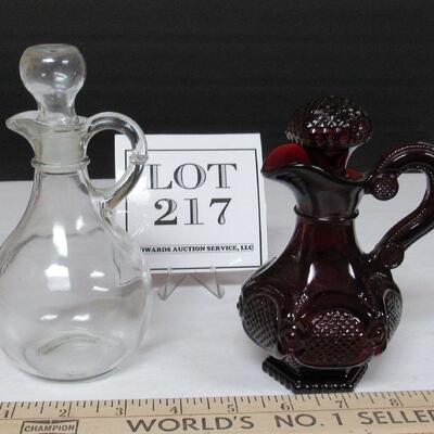 Glass Cruets, Avon Cape Cod, and Clear Unmarked