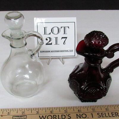 Glass Cruets, Avon Cape Cod, and Clear Unmarked
