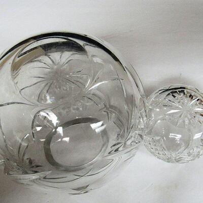2 Nice Clear Pressed Glass Rose Bowls