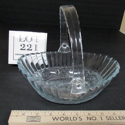 Modern Clear Glass Basket With Plastic Handle