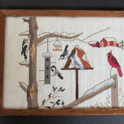 Cross Stitch Birds Hanging