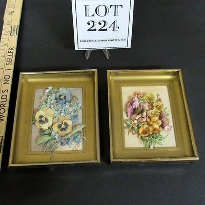 Pair Small Paper Art Dimensional Pictures