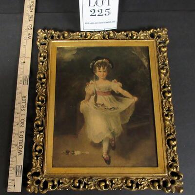 Vintage Print on Board, Frame is Nice