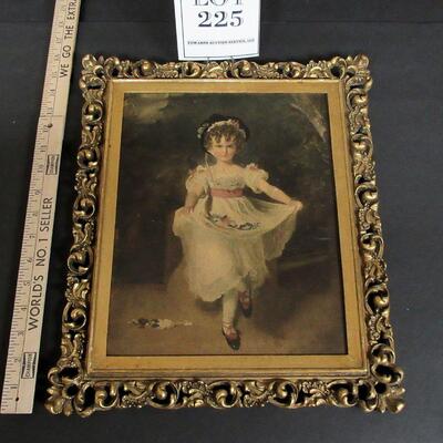 Vintage Print on Board, Frame is Nice