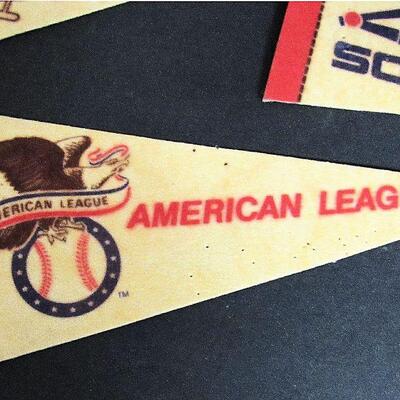 Lot of Vintage Small Sports Pennants