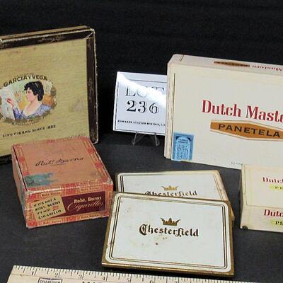 Lot of Old Cigar Boxes and Tins