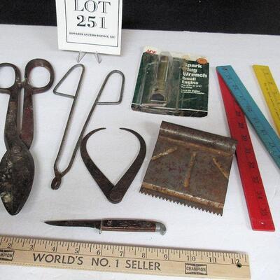 Lot of Vintage Tools and Fold Up Ruler