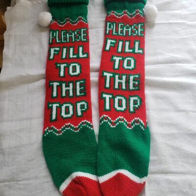 Vintage Christmas stocking fill to the top pair