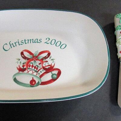 Lot of Pfaltzgraff Winterberry and Santa Figure and Candle