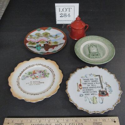 Lot of Vintage Plates and Czech Sugar Bowl