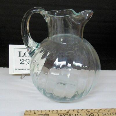 Large Clear Glass Pitcher With Ice Lip