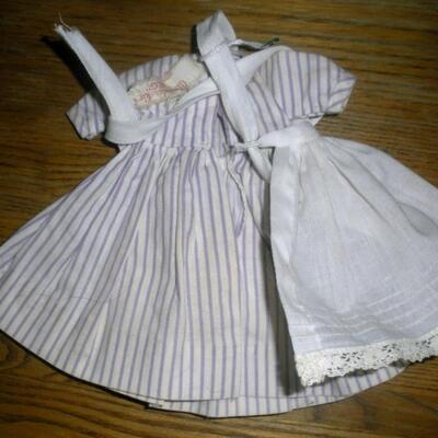 1974 Madame Alexander Alexanderkins Meg from Little Women Series Dress and Pinafore and orginal wrist tag.  No doll.