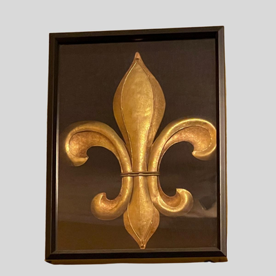 Two Copper Framed Fleur de Lis