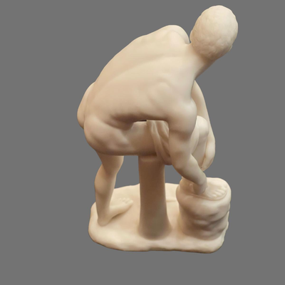 Hermes Fastening his Sandal Erotic Alabaster Sculpture