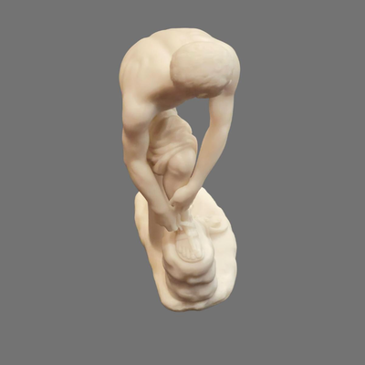 Hermes Fastening his Sandal Erotic Alabaster Sculpture