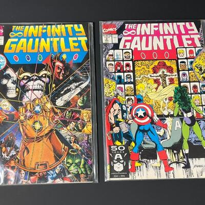 LOT 1: Marvel's Infinity Gauntlet Comic Books Volume 1 Numbers 1 & 2