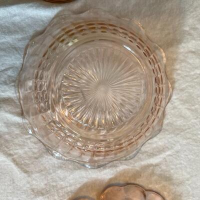 Textured Floral Colored Glass Bowls (3) - Vintage