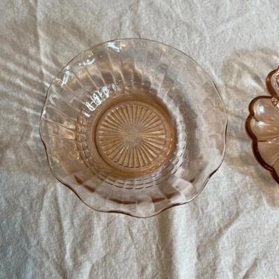 Textured Floral Colored Glass Bowls (3) - Vintage