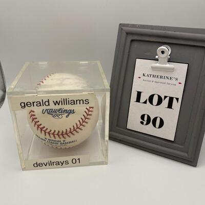 -90- Signed Baseball | Gerald Williams | DevilRays