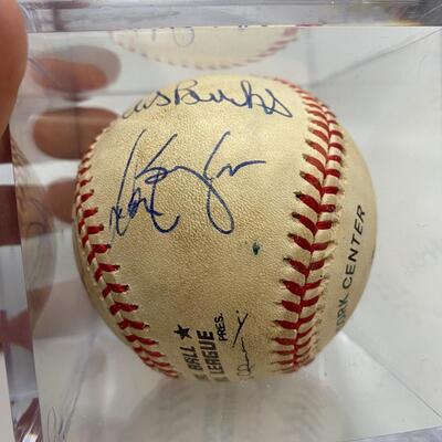 -91- Signed Baseball | Ellis Bunkes, Vinny Castino, And Others