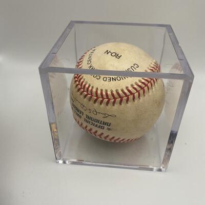 -91- Signed Baseball | Ellis Bunkes, Vinny Castino, And Others