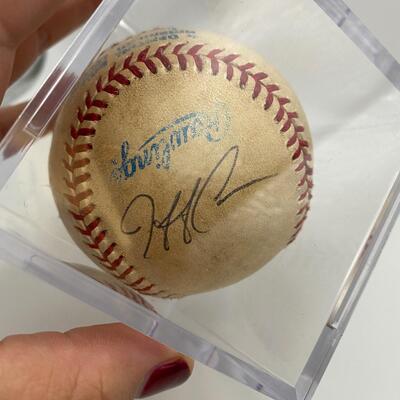 -97- Signed Baseball | Mark Lorah, Jeff Cino, And Jeremy Burntuny