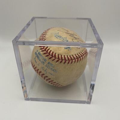 -97- Signed Baseball | Mark Lorah, Jeff Cino, And Jeremy Burntuny