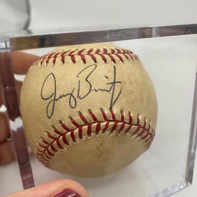 -97- Signed Baseball | Mark Lorah, Jeff Cino, And Jeremy Burntuny
