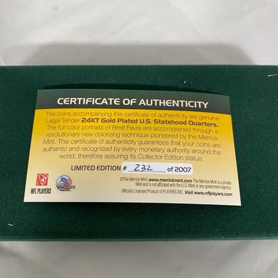 -138- Brett Favre | 24kt Gold Plated US Statehood Quarters